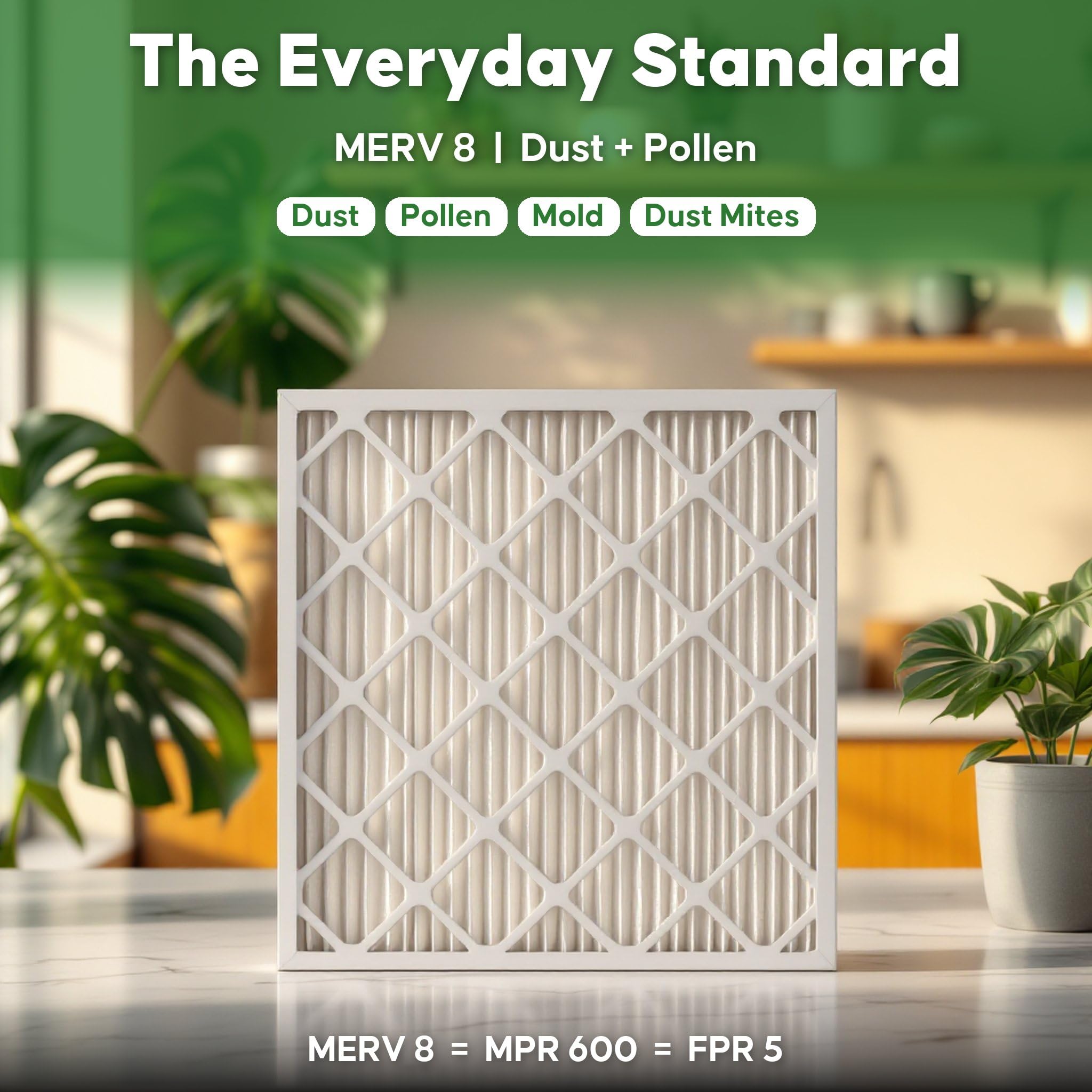 Aerostar 20x20x1 MERV 8 Pleated Air Filter, 12 Pack, AC Furnace